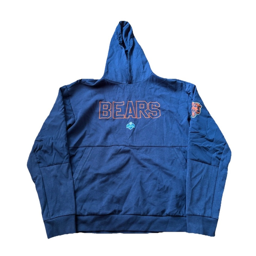 Chicago Bears Hoodie Sweatshirt Men's Large Blue NFL Combine Sweater
